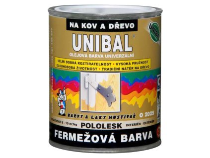 Unibal O2025 fermežová barva na dřevo a kov samozákladující, 2430 hněď, 1 kg