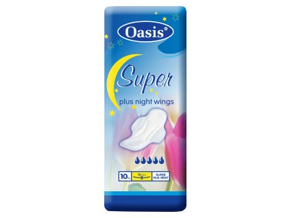 Oasis Super Plus Night Wings dámské vložky, 10 ks