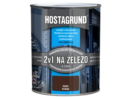 Hostagrund 2v1 S2160 základní i vrchní barva na kov, 0243 hnědá, 600 ml