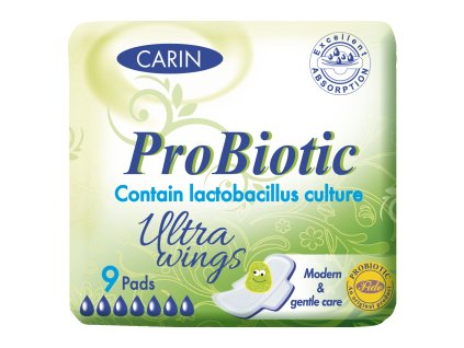 Carin Ultra Probiotic dámské vložky, 9 ks
