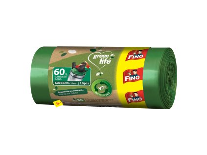 Fino Green Life 60l PE pytle na odpad, 27 µ, 60×66cm, recyklované, 18 ks