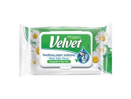 Velvet Camomile & Alove Vera vlhčený toaletní papír, 42 ks