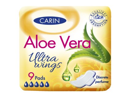 Carin Ultra Wings Aloe Vera vložky s křidélky, 9 kusů