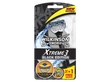 Wilkinson Sword Xtreme3 Black jednorázový holicí strojek, 4 ks