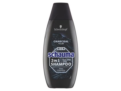 Schauma šampon Men 3v1 Charcoal & Clay, 400 ml