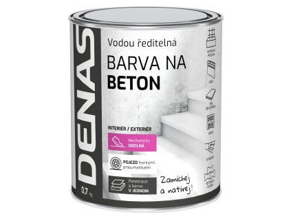 DENAS NA BETON vrchní barva na beton, 0110 šedý, 0,7 kg