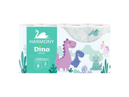 928365 Harmony 3vrstvy toaletni papir detsky dino 8 roli