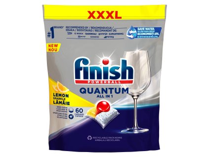 Finish Quantum All in 1 Lemon Sparkle tablety do myčky, 60 ks