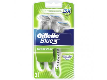 Gillette Blue3 Sense Care jednorázové holicí strojky, balení 3 ks