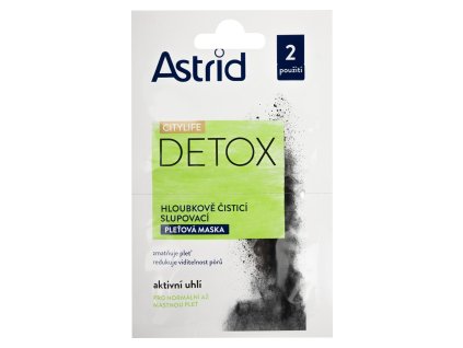 Astrid Citylife Detox hloubkově čisticí slupovací pleťová maska, 2×8 ml