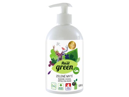 Real Green Clean zelené mytí nádobí, ovoce a rukou, 500 ml