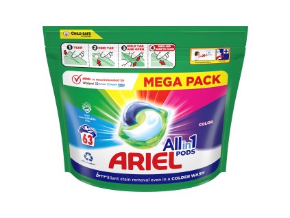 Ariel kapsle na praní 63ks, All-in-1 Color