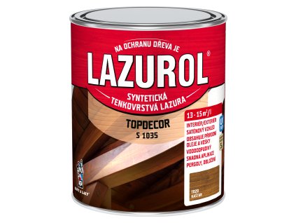 Lazurol Topdecor S1035 tenkovrstvá lazura na dřevo T020 kaštan, 750 ml