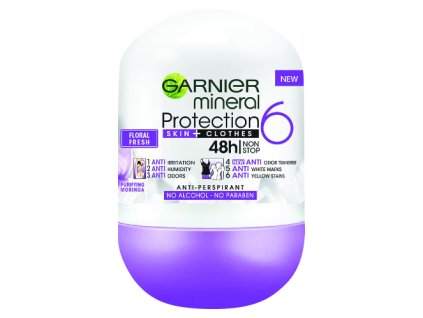 Garnier Mineral Protection 6 Floral kuličkový antiperspirant, 50 ml