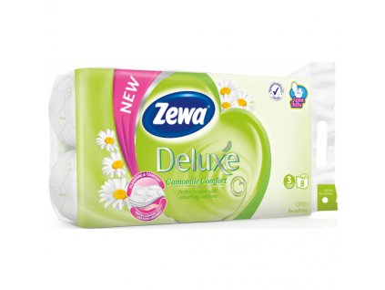 Zewa Deluxe Camomile Comfort 3vrstvý toaletní papír, 19,3 m, 8 rolí