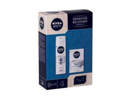 NIVEA Men Box Sensitive Recovery (pěna na holení + balzám po holení) Dárková sada pro muže