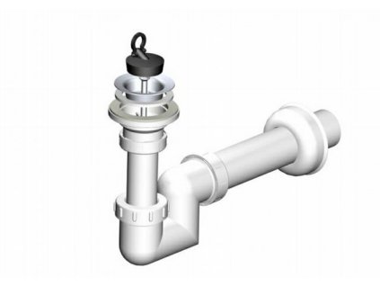 Sifon umyvadlový 'S' průměr 40mm s nerezovou mřížkou průměr 63 mm