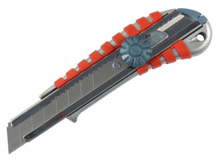 Nůž odlamovací kovový s kovovou výztuhou a kolečkem, 18mm Extol Premium