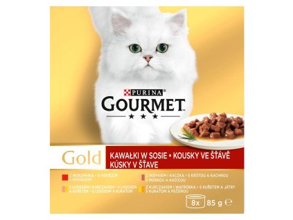 976389 gourmet gold konzerva hovezi kruta kachna losos kure 8x85 g