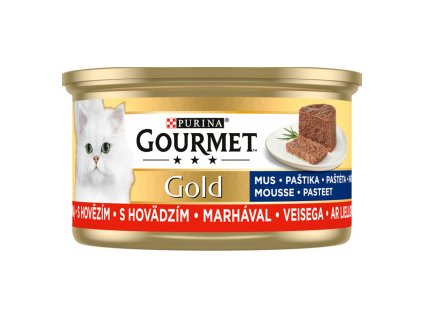 Purina Gourmet Gold pro kočky s hovězím, jemná paštika, 85 g