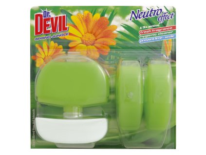 Dr. Devil 3v1 Spring Jungle tekutý WC blok, košíček + náplň 3× 55 ml