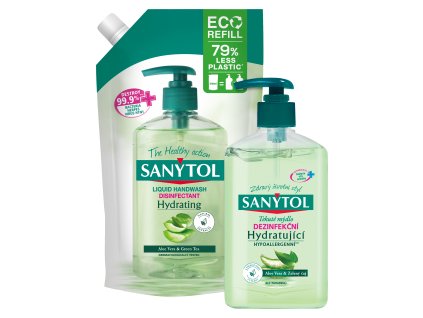 Sanytol antibakteriální mýdlo hydratující pumpička a náplň, 250 + 500 ml