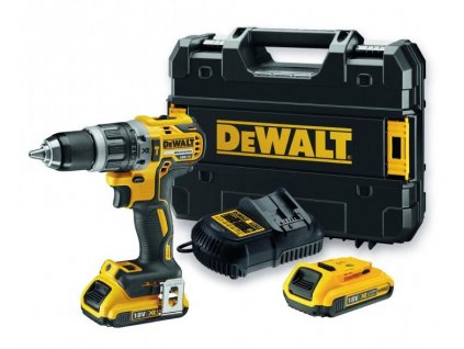 DEWALT 18V AKU Bezuhlíková vrtačka s příklepem, 2x 2,0Ah, DCD796D2