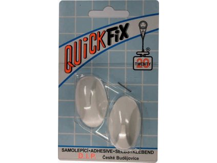 Háček samolepicí typ 2 - bílý - 2 ks v blistru - QUICKFIX