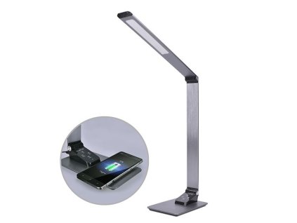 Solight LED stolní lampička stmívatelná, 10W, indukční nabíjení, změna chromatičnosti, hli