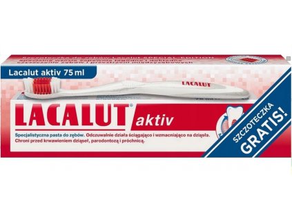 Lacalut zubní pasta Aktiv, 75ml + kartáček zdarma