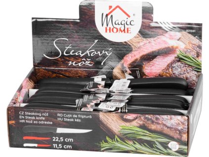 Nůž MagicHome, kuchyňský, na steak, vroubkovaný, 22.5 cm, Sellbox 30 ks