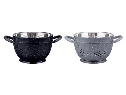 Cedník s mísou MagicHome, 15,5 cm, s rukojetí, kulaté otvory, nerez, sada 2 ks