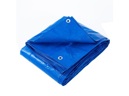 Plachta krycí s kovovými oky 70g/m2 - modrá - 5x8m