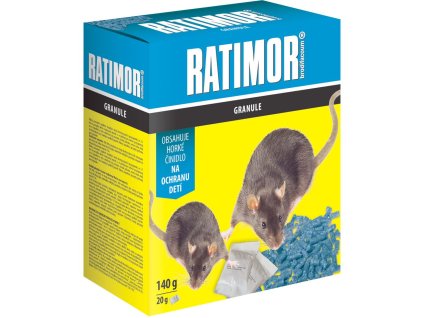 Návnada RATIMOR Brodifacoum pellets, 140 g, na myši a krysy, granule