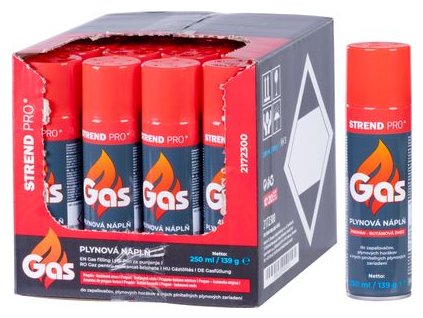 Kartuš Strend Pro, plyn Propan-Butan, 139 g, 250 ml, k plnění, do zapalovačů