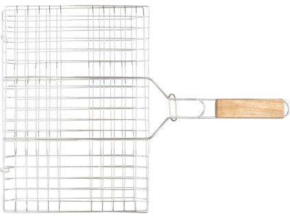 Opékač Strend Pro Grill, na maso s dřevěnou rukojetí, 41x60x1,5 cm
