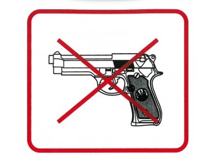 Zákaz vstupu se zbraní 110x90mm - samolepka