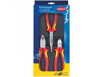 KNIPEX ELEKTRO Sada kleští, potah PVC do 1000V, 3 ks