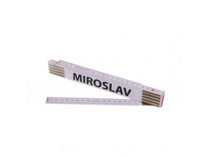Skládací metr 2m MIROSLAV (PROFI, bílý, dřevo)