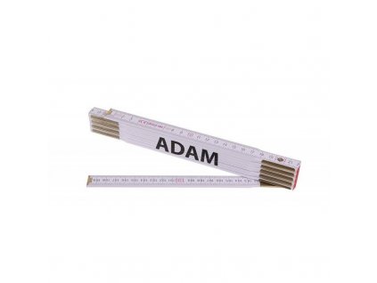 Skládací metr 2m ADAM (PROFI, bílý, dřevo)