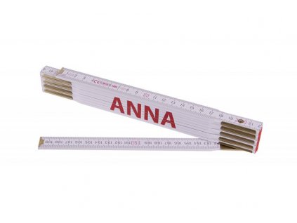 Skládací metr 2m ANNA (PROFI, bílý, dřevo)