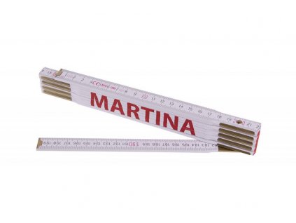 Skládací metr 2m MARTINA (PROFI, bílý, dřevo)