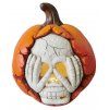Dýně Halloween dekorace, LED, dýně s lebkou, keramika, 29 cm