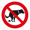 Zákaz venčení psů 210x210mm samolepka