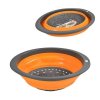 Skládací silikonový cedník ovalný L570 Qlux Ideas, šedo-oranžový