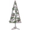Stromeček MagicHome Vánoce dřevěný se stříbrnými koulemi, 20x3x47 cm