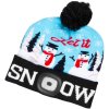 Čepice s LED světlem X-mas, 4xSMD LED, 60 lm, Let It Snow, modrá