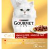 Purina Gourmet Gold pro kočky, hovězí, krůta s kachnou, losos s kuřetem, kuře s játry, 8x8