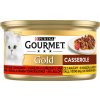 Purina Gourmet Gold pro kočky s hovězím a kuřetem v rajčatové omáčce, 85 g