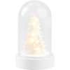Dekorace MagicHome Vánoce, bílý stromek v kopuli, LED, teplá bílá, interiér, 5,5x9 cm